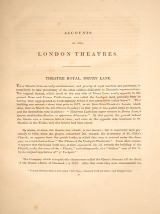 Historical and Descriptive Accounts of the Theatres of London: