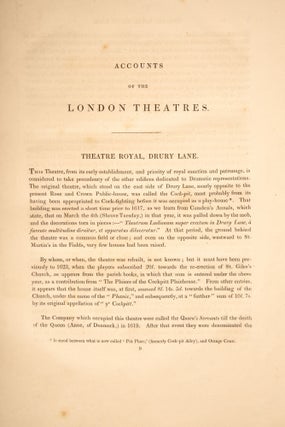 Historical and Descriptive Accounts of the Theatres of London: