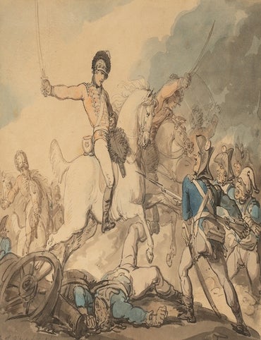 Item #06240 Hungarian & Highland Broad Sword [together with] the original pen, ink and watercolor for the nineteenth plate. Thomas ROWLANDSON, Henry ANGELO.