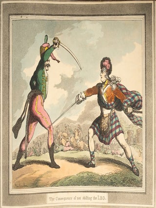 Hungarian & Highland Broad Sword [together with] the original pen, ink and watercolor for the nineteenth plate