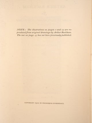 Arthur Rackham. A List of Books Illustrated by Him