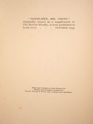 Good-bye Mr. Chips