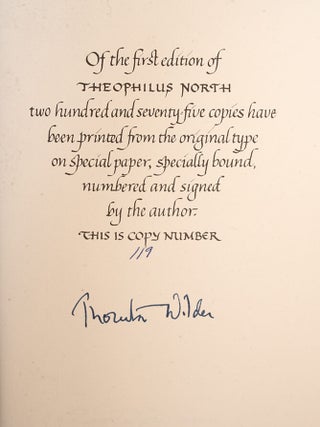 Item #06535 Theophilus North. Thornton WILDER