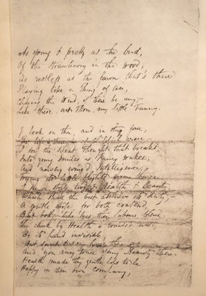 Unpublished Poem to his Sister Fanny