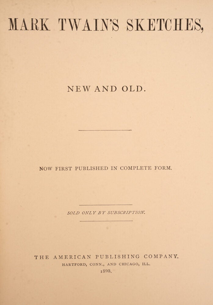 Mark Twain's Sketches, New and Old | Mark TWAIN, Samuel Langhorne