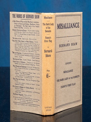 Item #06615 Misalliance, The Dark Lady of the Sonnets, and Fanny's First Play. George Bernard SHAW