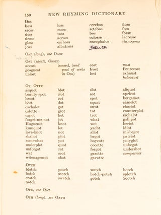 New Rhyming Dictionary and Poets’ Handbook by Burges Johnson (revised edition)