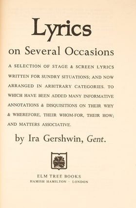 Lyrics on Several Occasions