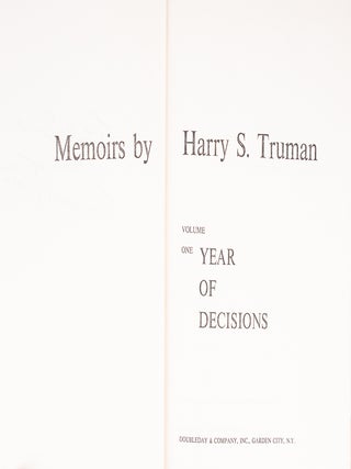 Memoirs by Harry S. Truman