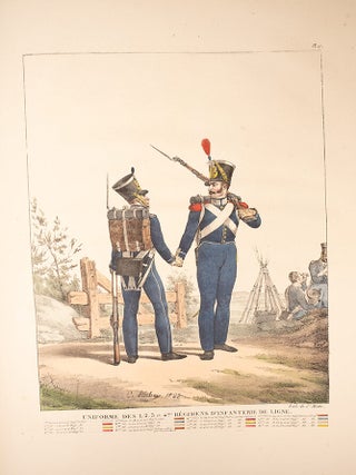 Collection des uniformes de l'Arm&eacute;e Francaise pr&eacute;sent&eacute;e au Roi