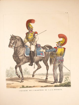 Collection des uniformes de l'Arm&eacute;e Francaise pr&eacute;sent&eacute;e au Roi