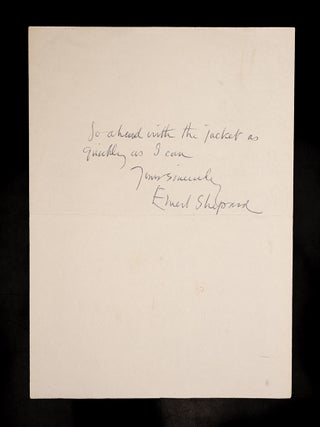 Autograph Letter Signed ("Ernest Shepard"), Woodmancote, Lodsworth, Near Petworth, 8 November 1960.