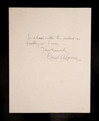Autograph Letter Signed ("Ernest Shepard"), Woodmancote, Lodsworth, Near Petworth, 8 November 1960.