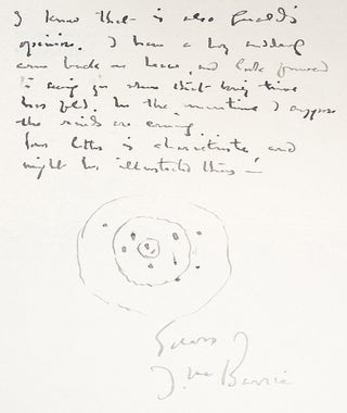Autograph letter signed, “J. M. Barrie,” to Hilda Trevelyan, the actress who created the role of Wendy Darling in the original 1904 production of Peter Pan